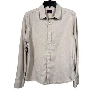 UNTUCKit Wrinkle Free Veneto Shirt Mens Medium Beige Button Up Preppy Supersoft